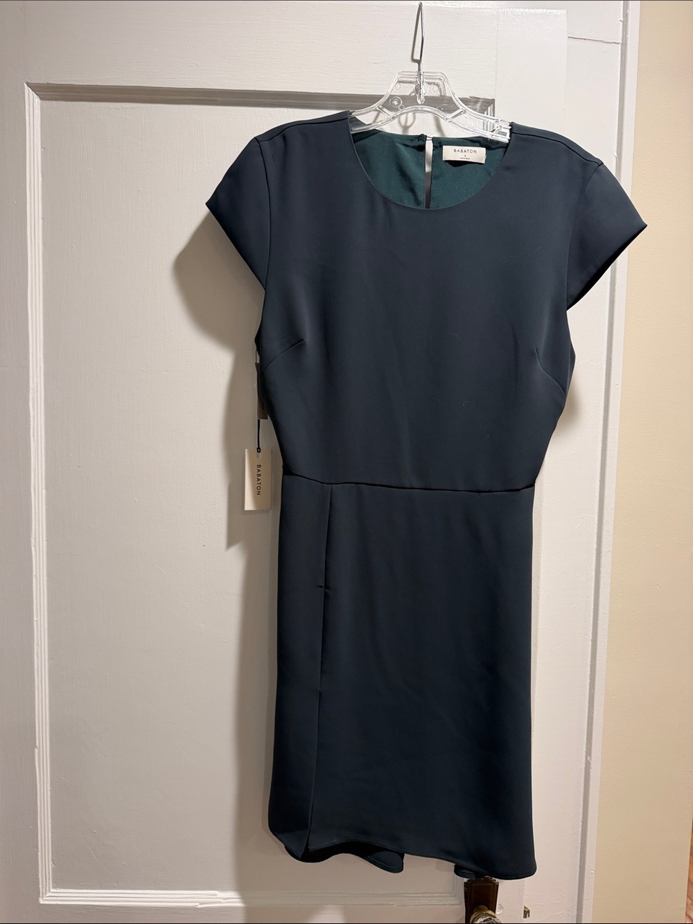 Babaton Navy Cap-Sleeve Sheath Dress